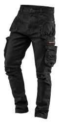Spodnie robocze jeans bawełna elastan DENIM czarne rozmiar XXL NEO