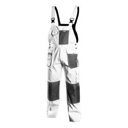 Spodnie robocze na szelkach, białe, HD, rozmiar LD/54 81-140-LD NEO