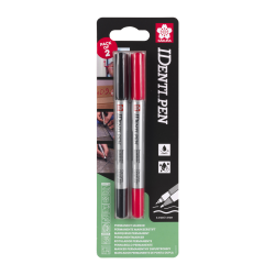 Markery wodoodporny  IDenti-Pen czarny i czerwony  Sakura dwie końcówki 0,4mm i 1mm 8712079482534