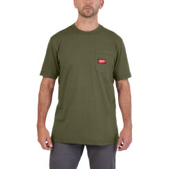 Koszulka T-shirt z kieszonką z krótkim rękawem - zielony MILWAUKEE WTSSGN-XXL